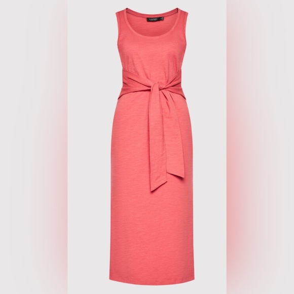 Lauren Ralph Lauren | Womens Tie-Waist Mid-Calf Midi Dress - Picture 1 of 9